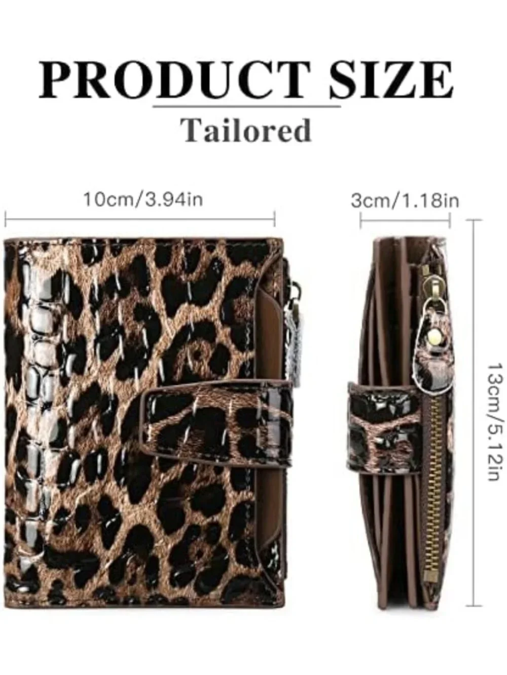 Stylish Leather Women's Wallet - RFID Blocking, Leopard Print Credit Card Holder